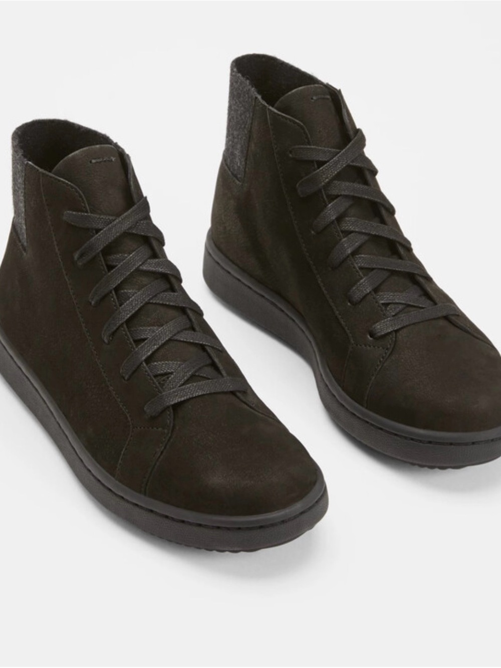 EILEEN FISHER "Gaze" Nubuck High-Top Sneakers Black